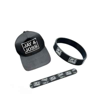 Black Branded Cap, Slap Band and Wristband - Limited Time Deal